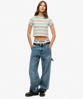Vintage Stripe Crop T-Shirt
