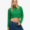 Vintage Textured Crop Knit Jumper