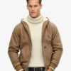 Vintage Workwear Hooded Bomber Jacket