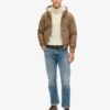 Vintage Workwear Hooded Bomber Jacket