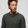 Waffle Long Sleeve Half Button Top