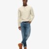Waffle Long Sleeve Half Button Top