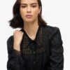 Woven Lace Long-Sleeved Blouse